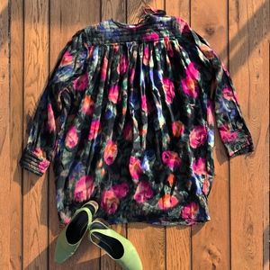 Ungaro Paris Floral Babydoll Mini Pocket Dress, S MED